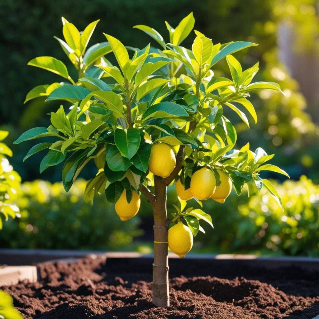 Albero di limone appena piantato