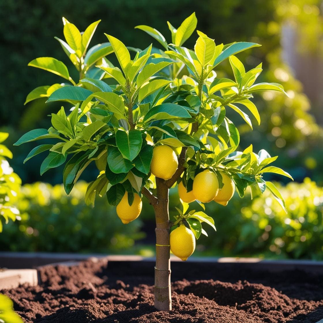 Albero di limone appena piantato